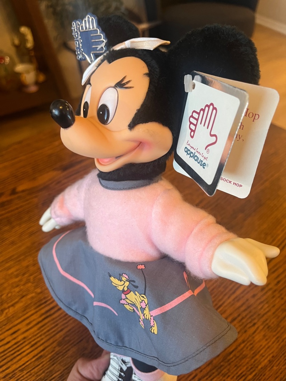 Vintage Disney Minnie Mouse "Sock Hop" Plush Doll by Applause (NWT) - Picture 7 of 9